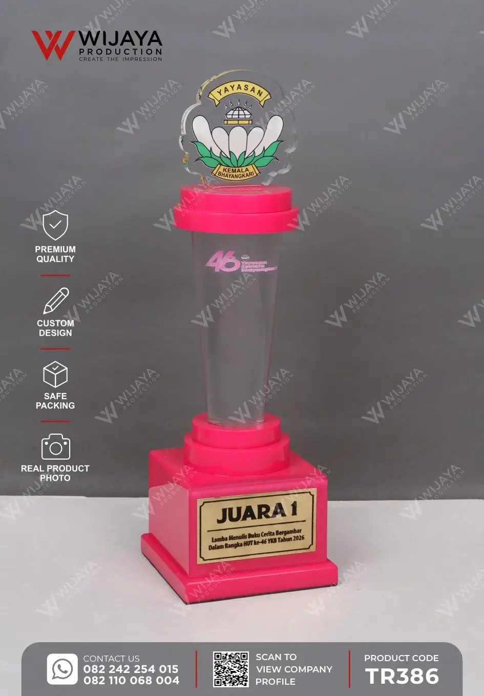 Piala Juara Lomba Menulis Buku Cerita Bergambar