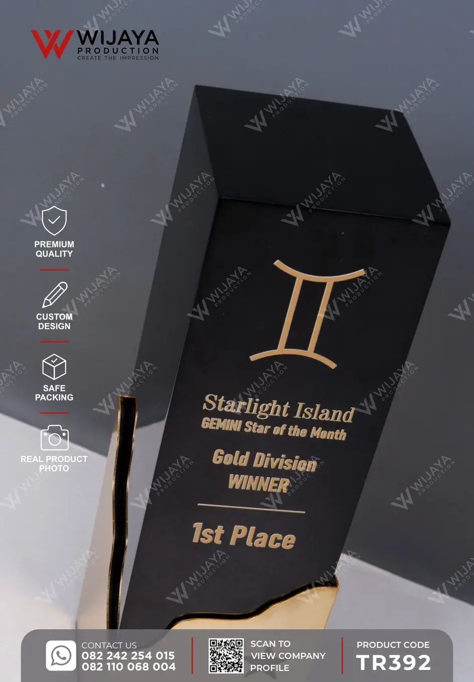 Detail Piala Custom Gold Division Winner Starlight Island