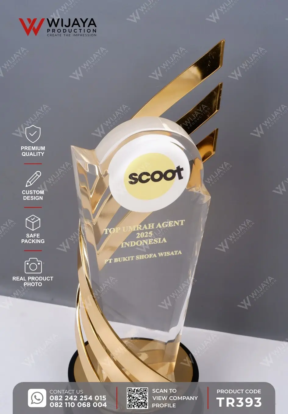 Detail Piala Akrilik Top Umrah Agent Indonesia