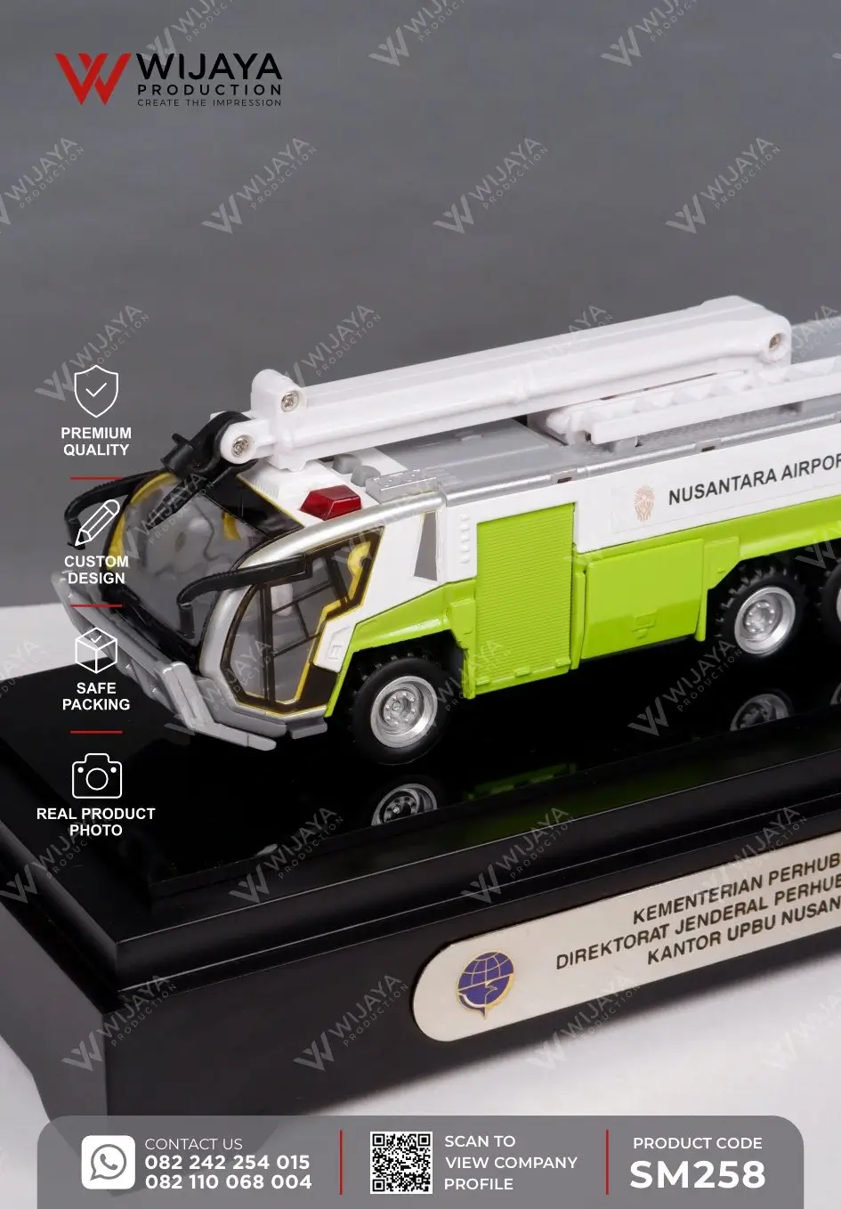 Detail Miniatur Custom Truk Pemadam Kebakaran Bandara ARFF