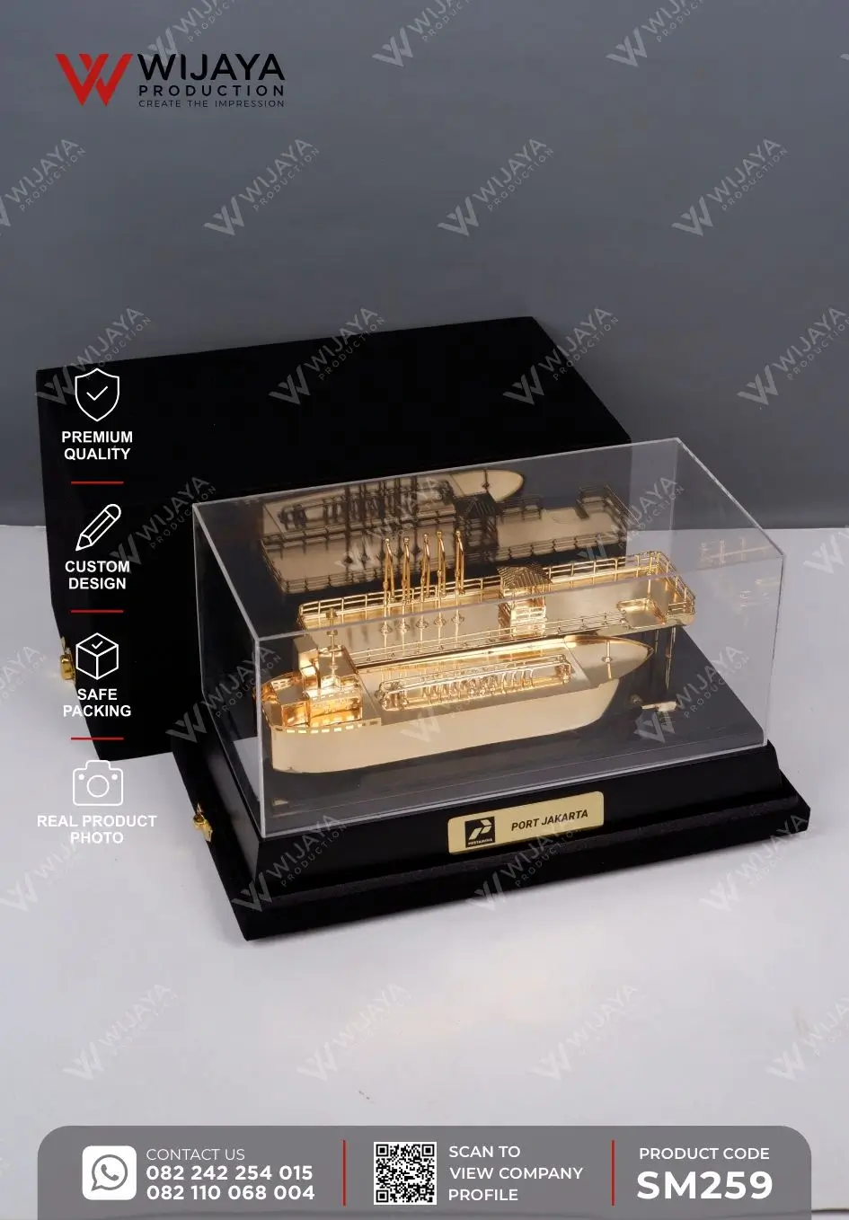 Box Miniatur Kapal Tanker Pertamina Port Jakarta