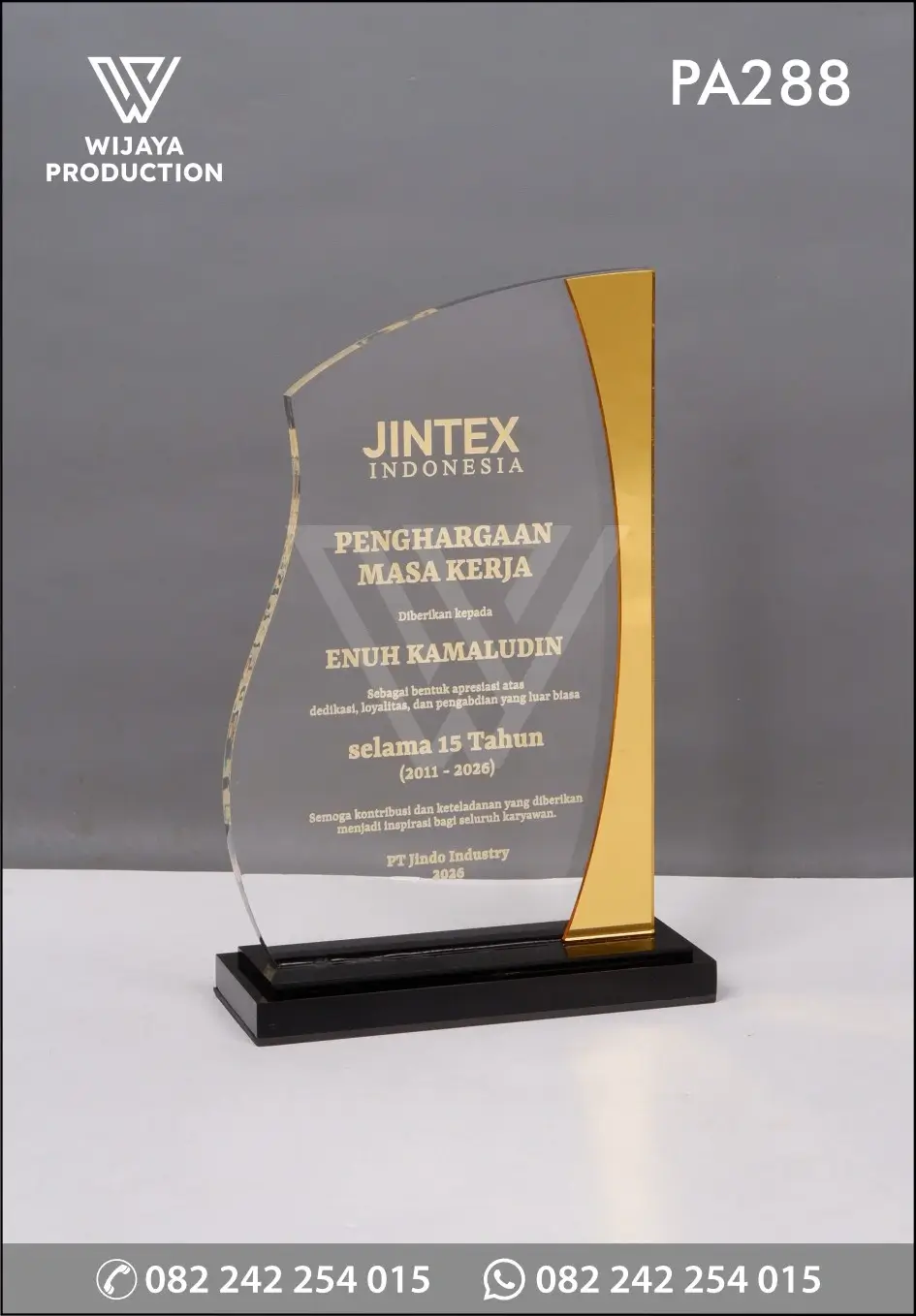 Plakat Akrilik Penghargaan Masa Kerja – Jintex Indonesia