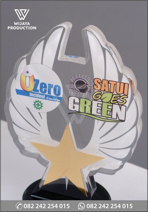 Detail Plakat Akrilik Penghargaan Pencapaian KPI SHE