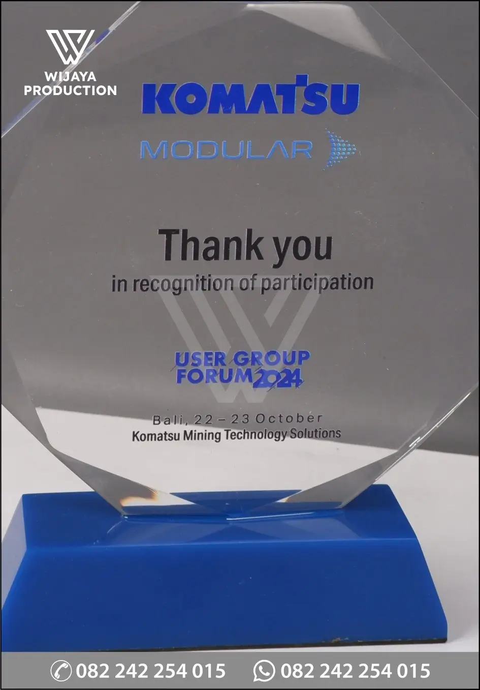 Detail Plakat Akrilik Terima Kasih Komatsu