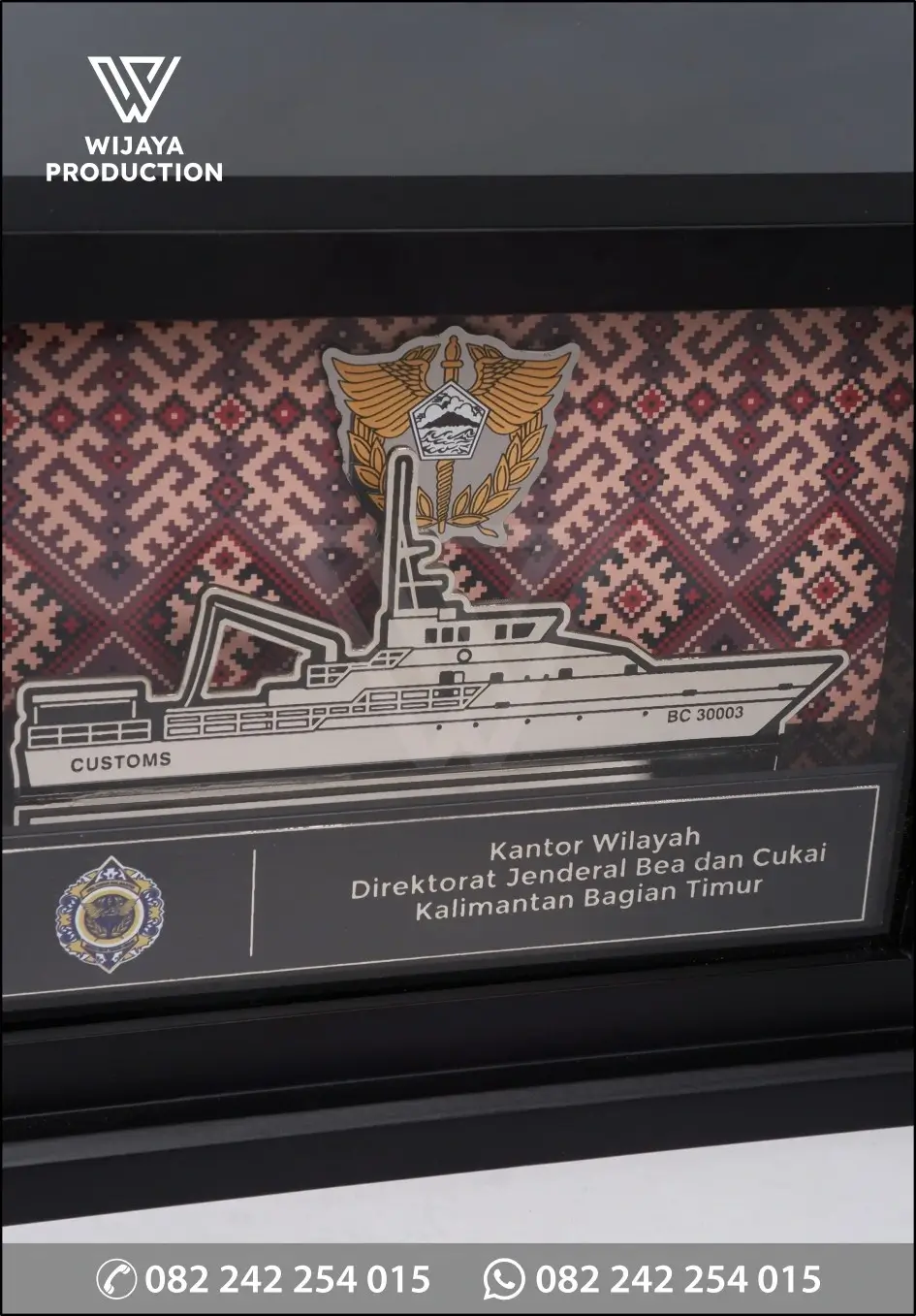 Detail Plakat Logam Kapal Bea Cukai