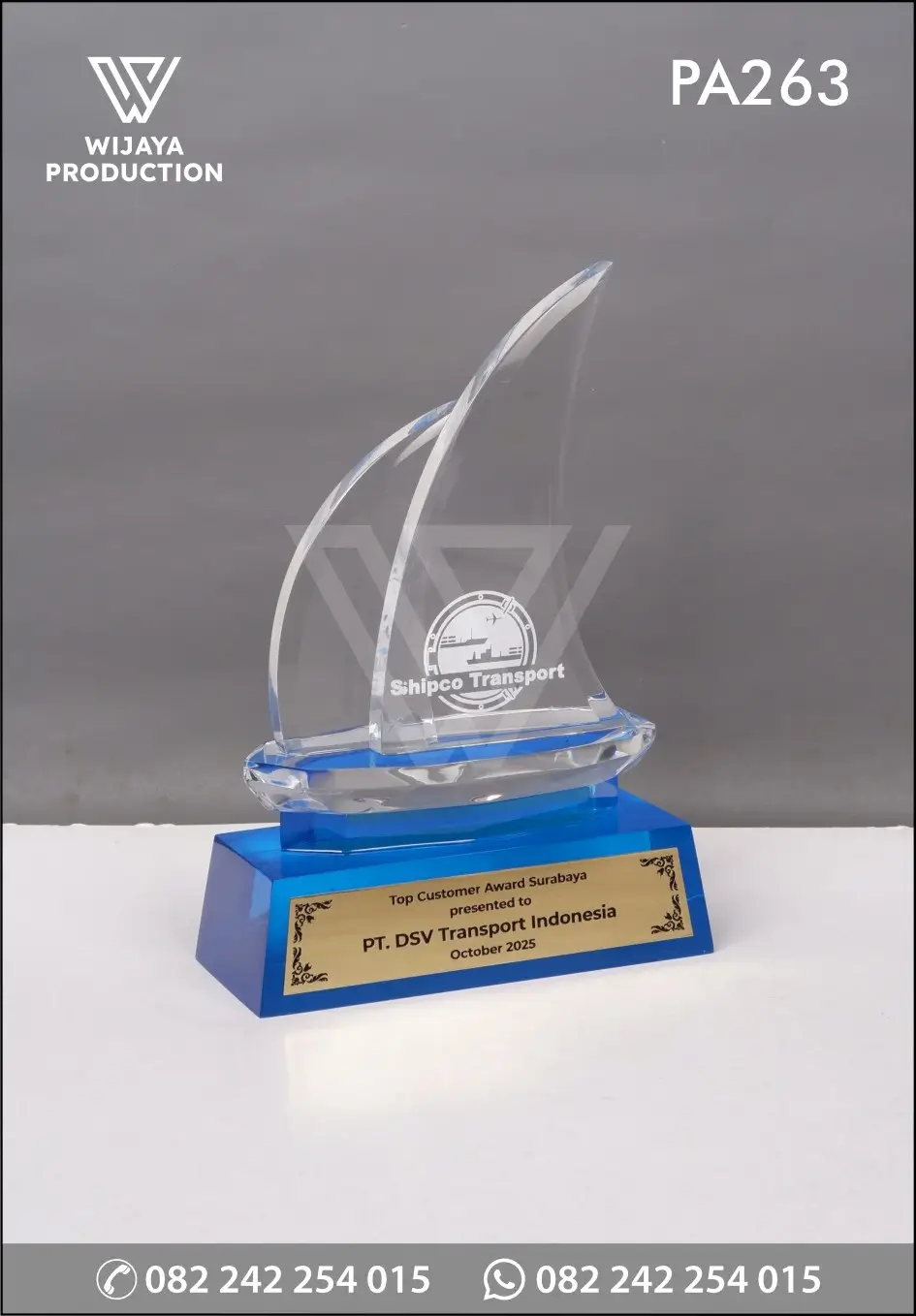 Plakat Akrilik Kapal Pinisi Top Customer Award Surabaya