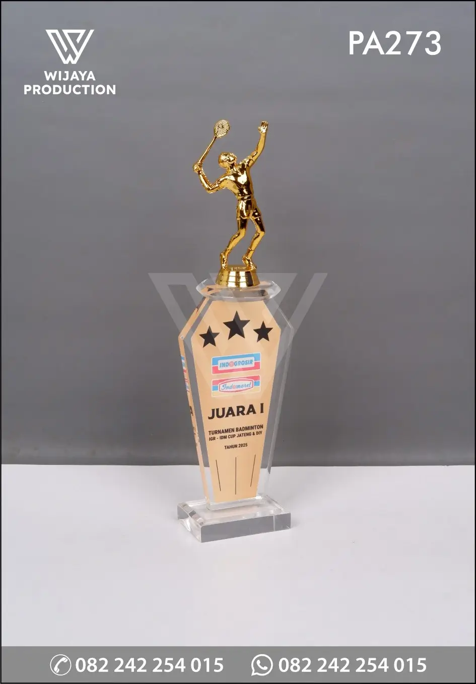 Plakat Akrilik Juara Turnamen Badminton – IGR IDM CUP JATENG & DIY