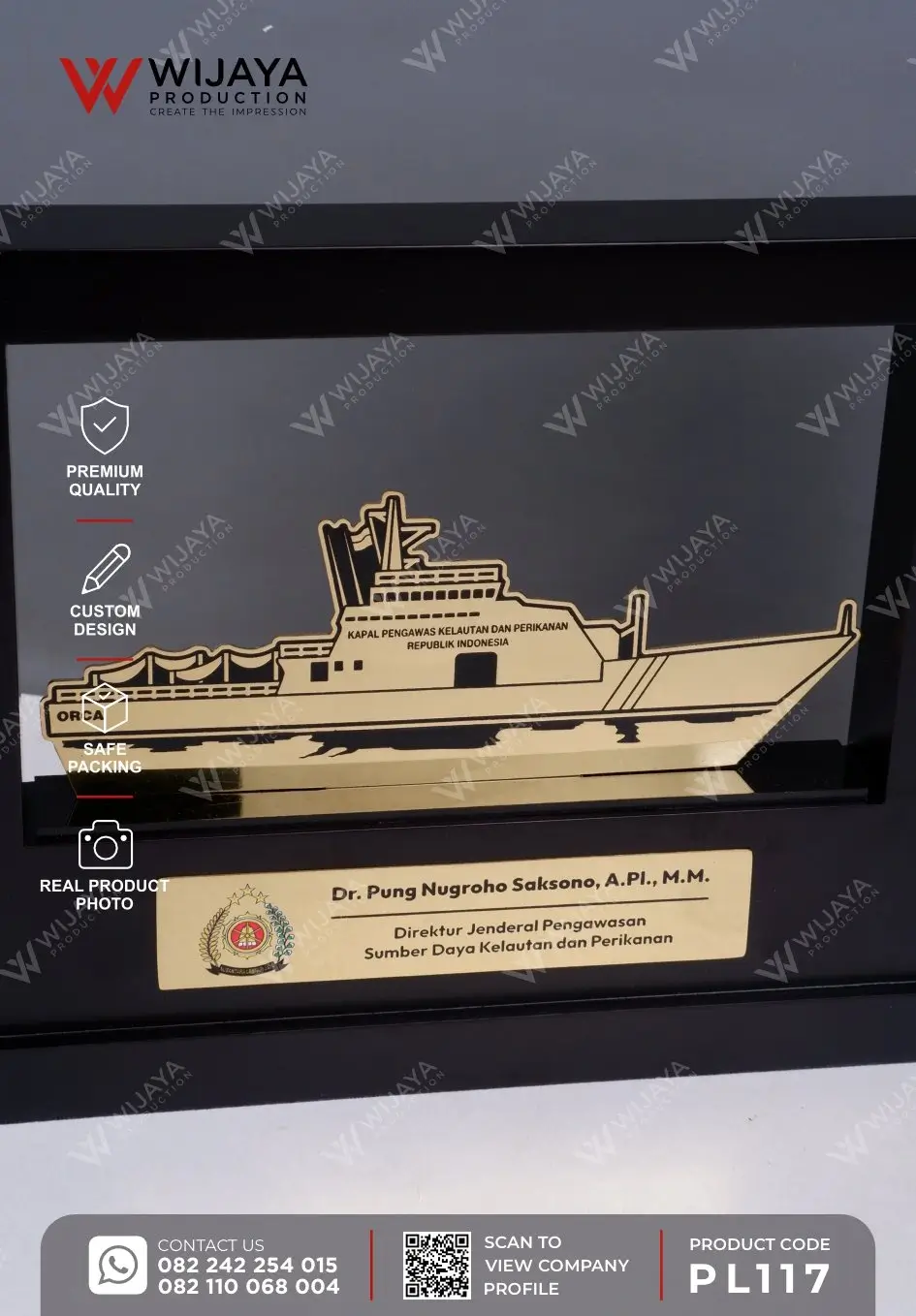 Detail Plakat Logam Kapal Pengawas Kelautan dan Perikanan