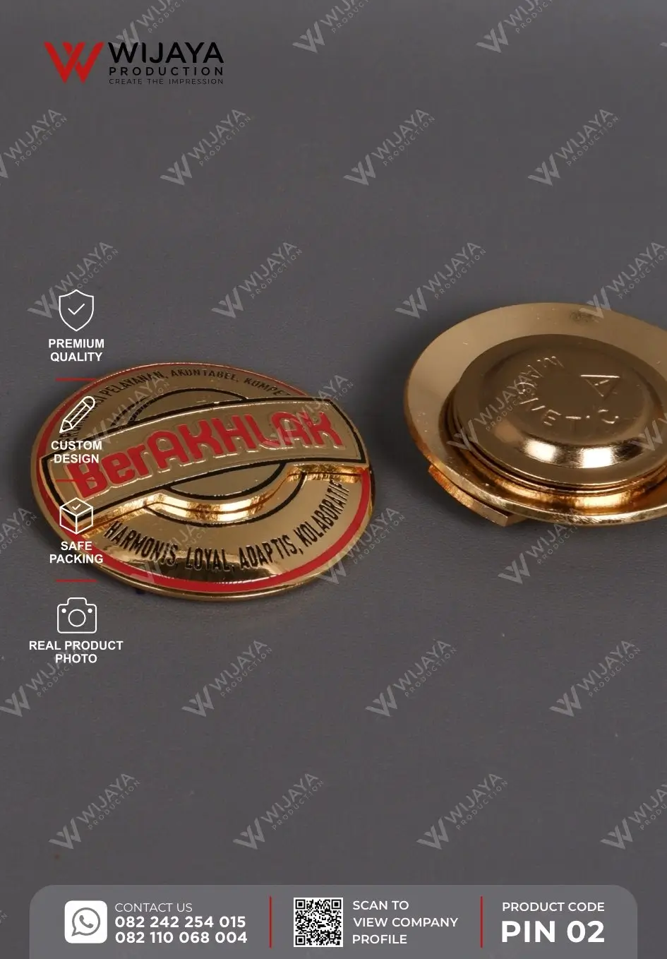 Detail Pin Logam BerAKHLAK Magnet