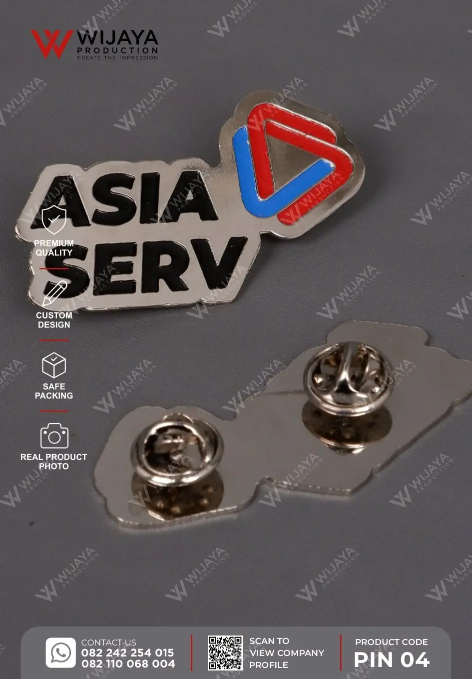 Detail Pin Logam Asia Serv