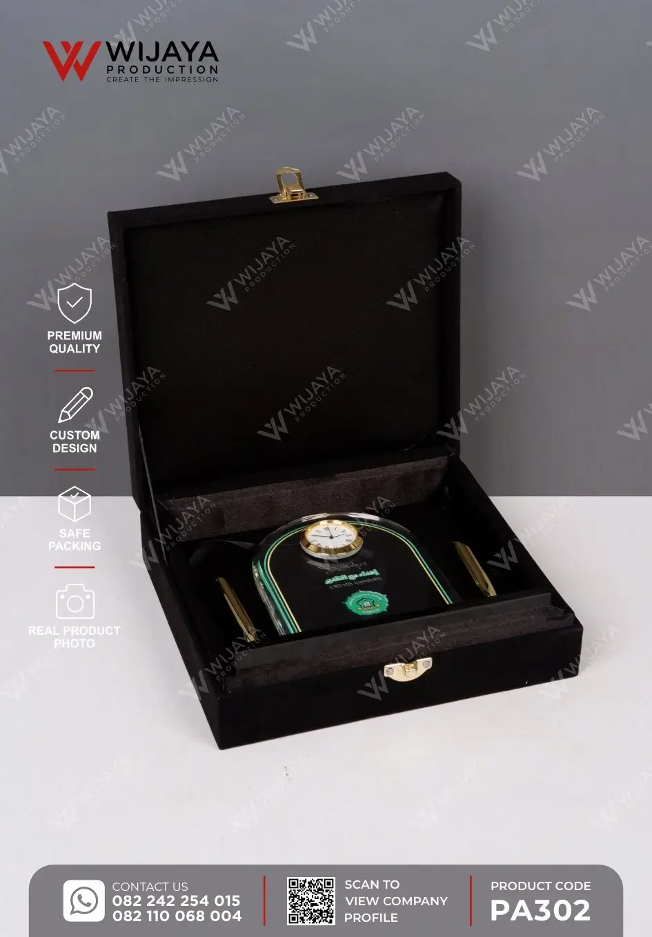 Box Plakat Akrilik Jam Pen Holder Pesantren Al Ikhlash