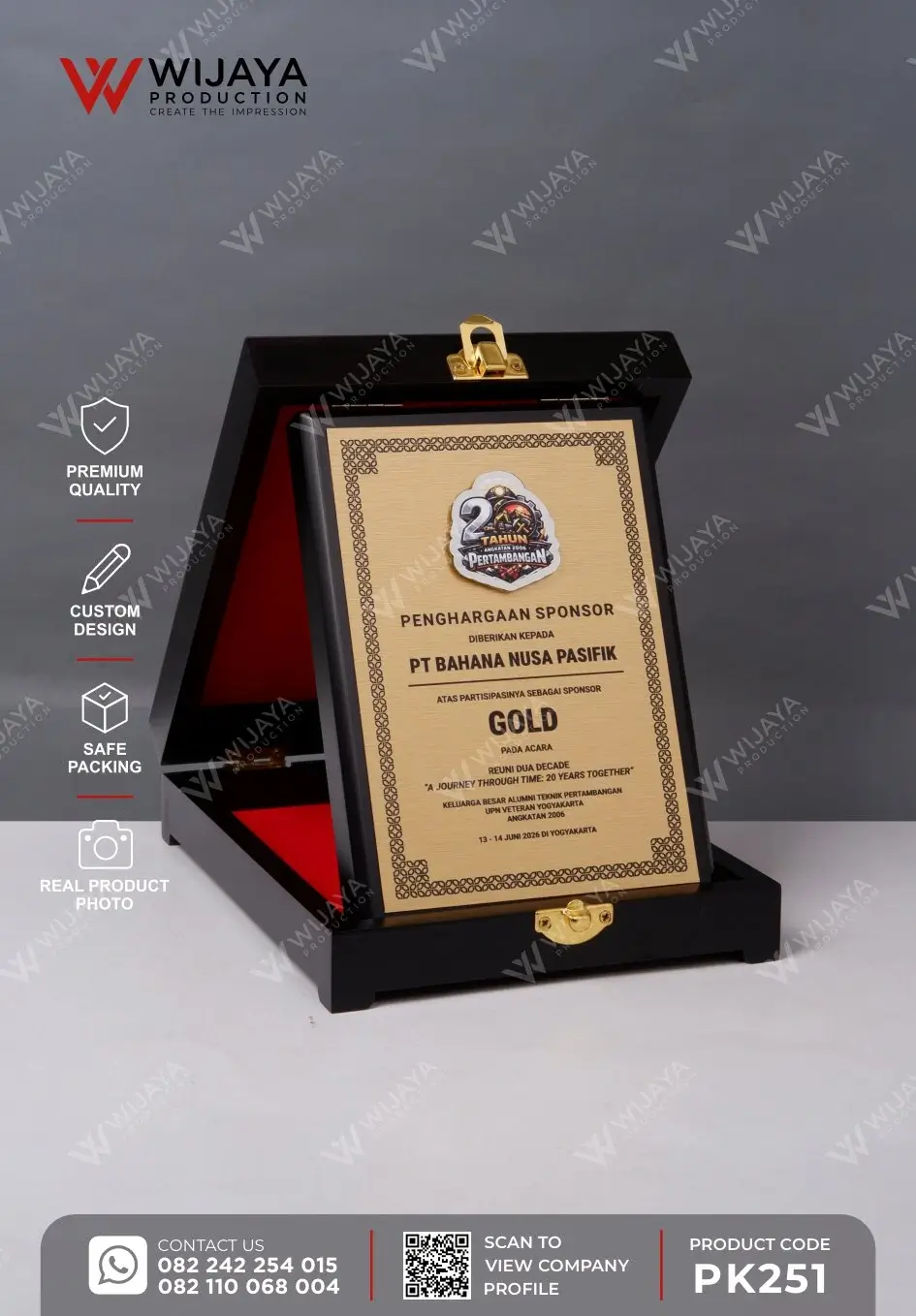 Plakat Kayu Box Premium Reuni Dua Decade Pertambangan