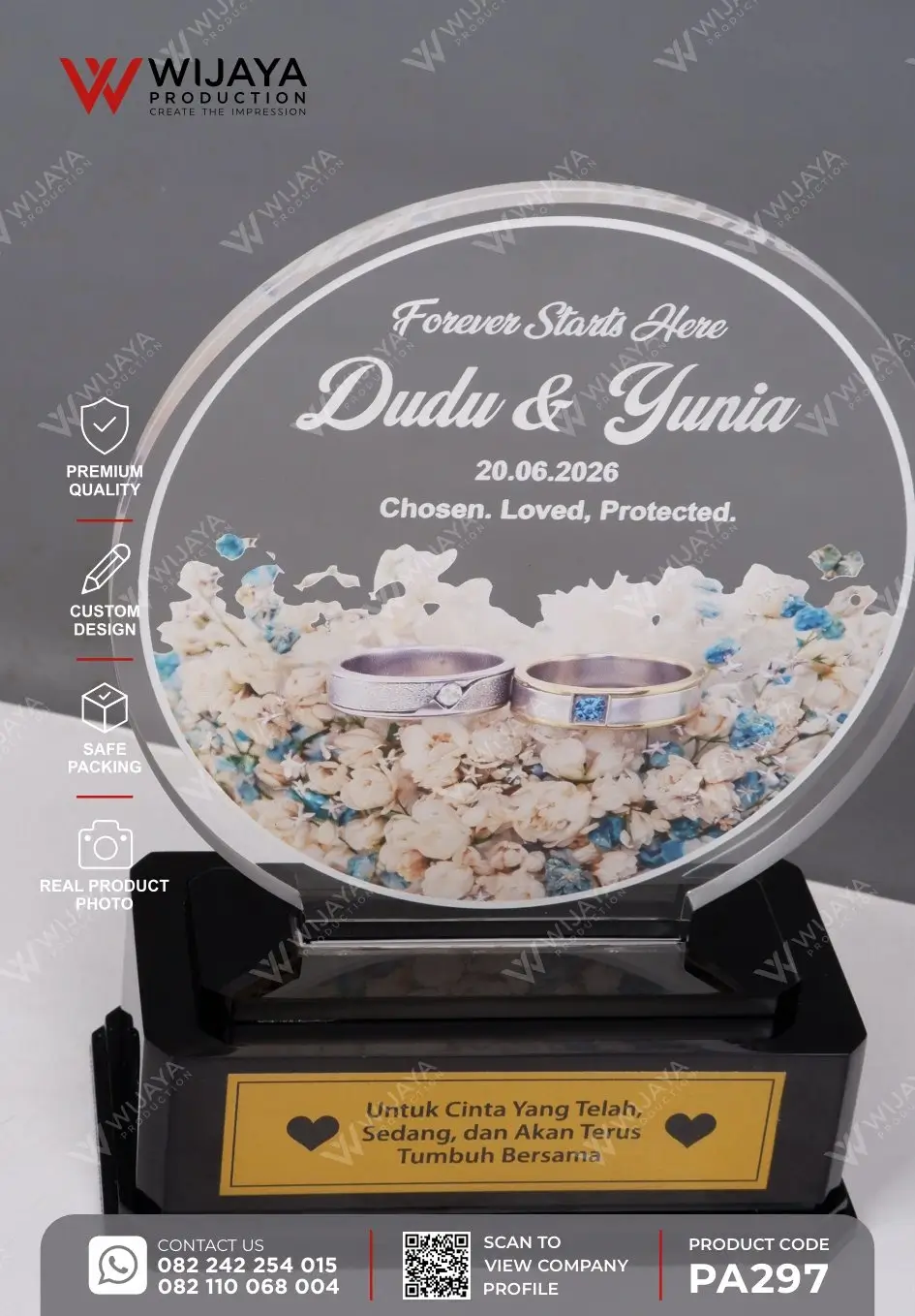 Detail Plakat Akrilik Wedding Custom