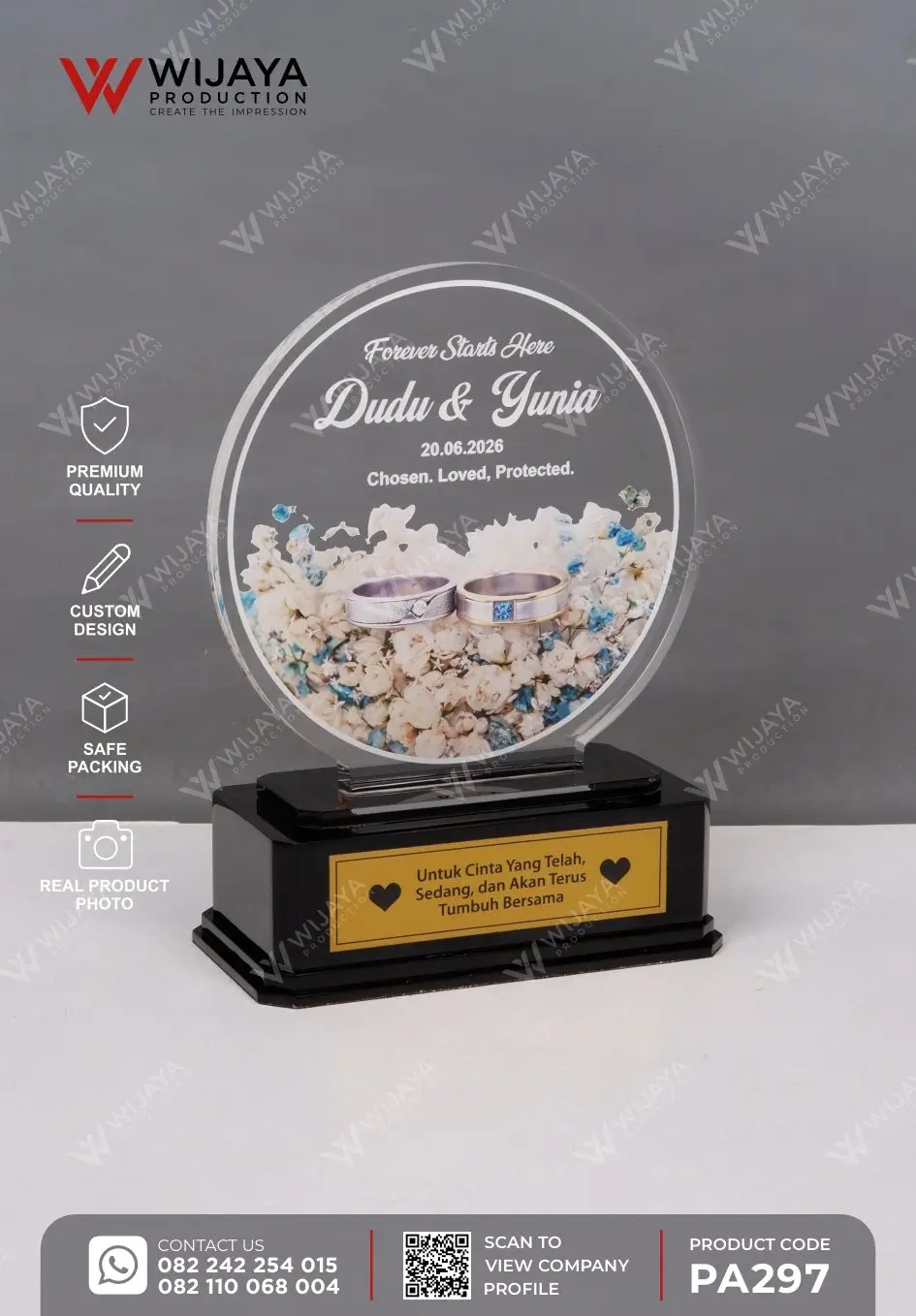 Plakat Akrilik Wedding Custom