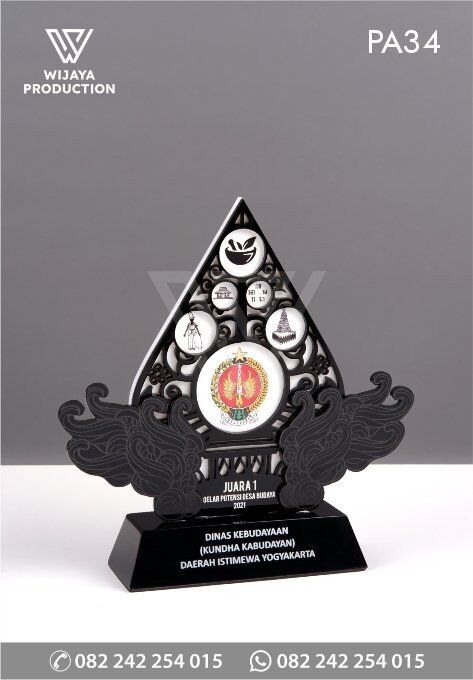Plakat Akrilik Penghargaan Juara 1 Gelar Potensi Desa Budaya