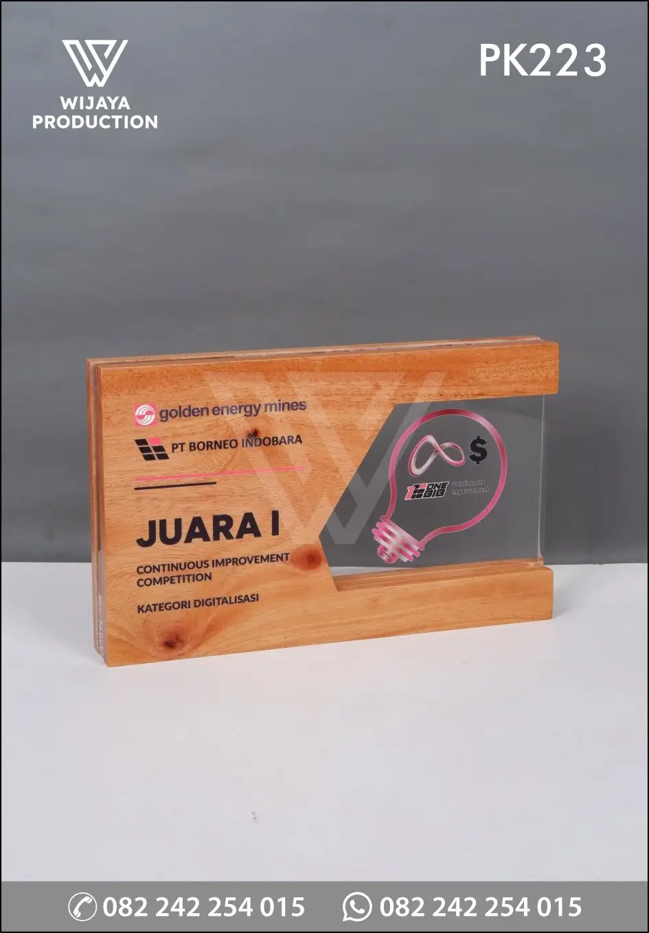 Plakat Kayu Akrilik Juara 1 Continuous Improvement Contest