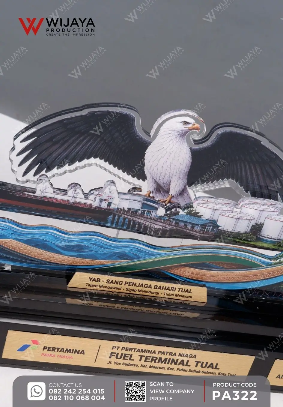 Detail Plakat Akrilik Kenang-kenangan Pertamina & Sektor Energi