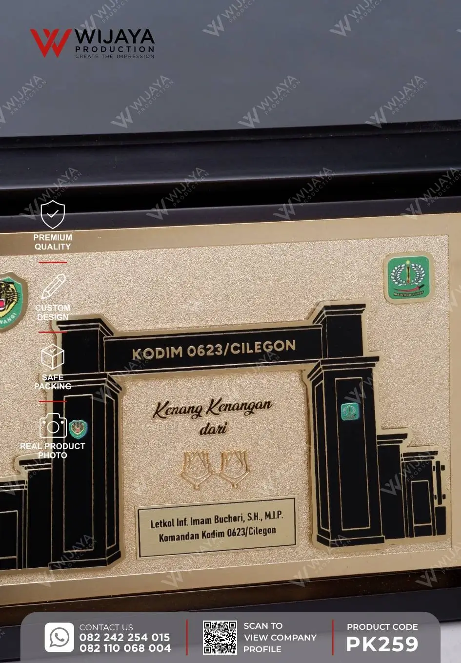 Detail Plakat Kayu Box Kodim 0623/Cilegon