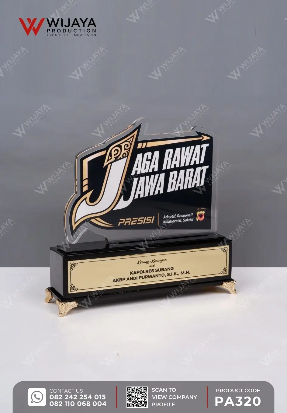 Plakat Akrilik Kenang-Kenangan Instansi Kepolisian